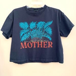 Mother The grab bag crop tee in gold sun. Size S